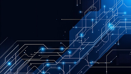 Poster - neon lines abstract digital background . Generative AI