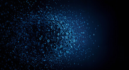 Poster - abstract digital background of zeros and ones . Generative AI