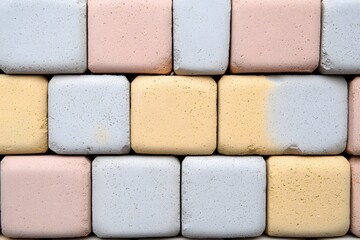 Aufkleber - Pastel Colored Stone Blocks Texture Background Design
