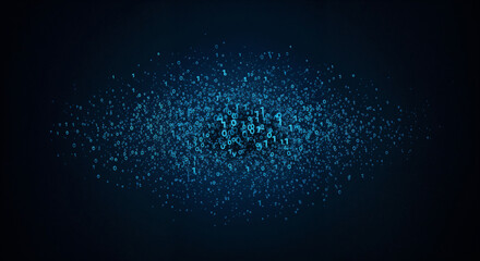 Poster - abstract digital background of zeros and ones . Generative AI