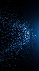 Poster - abstract digital neon background with numbers. Generative AI