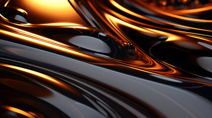 Poster - A close-up abstract image of smooth, glossy, fluid-like material, perfect for a modern wallpaper background.

