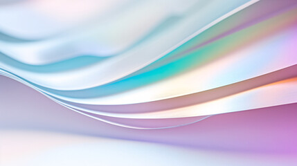 Aufkleber - A close-up of the edge of iridescent white paper, featuring a luxurious texture for tech backgrounds.

