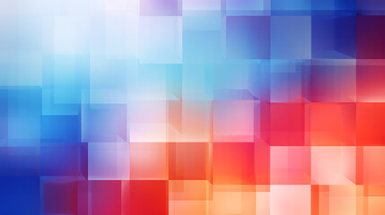 Poster - A cool geometric low-saturation blurred artsy background featuring rainbow colors for technology presentations and displays.


