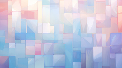 Aufkleber - A horizontal composition of multiple overlapping white and multicolor cubes creates a dynamic tech-inspired wallpaper background.

