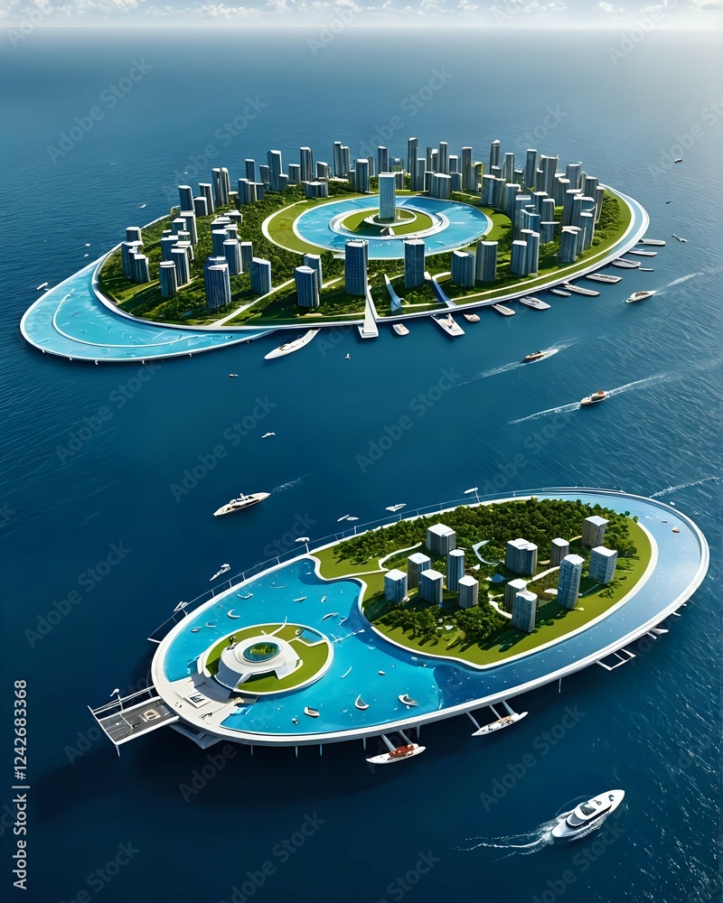 Design a future floating city concept to address rising sea levels ...