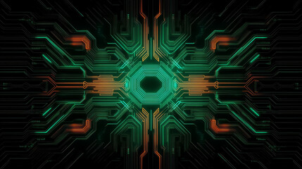 Poster - visually striking abstract design with glowing circuits and vibrant colors, showcasing intricate patterns and futuristic aesthetic