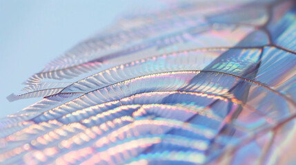 Aufkleber - A macro shot of a silicon wafer, featuring an iridescent butterfly, creating a festive tech background.


