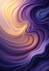 Poster - Abstract Swirling Purple and Gold Hues Wave Pattern