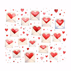Poster - A minimalistic 5x7 white background featuring a small water heart and letter, perfect for a banner card.

