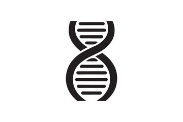DNA vector silhouette isolated in white background