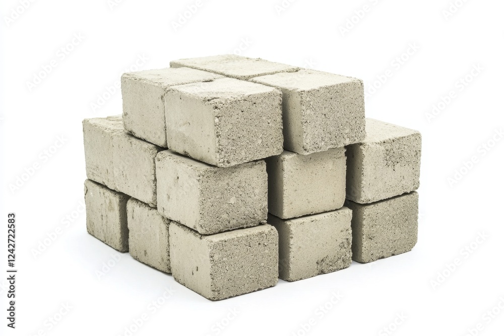 Stacked Gray Building Blocks Stock Photo | Adobe Stock