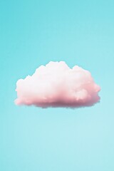 Poster - Soft Pink Cloud on Blue Background