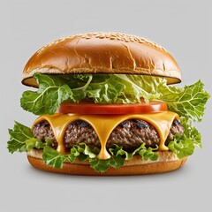 Poster - hamburger isolated on white background