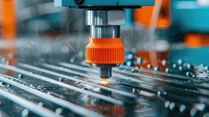 Poster - Advanced Laser Cutting Machine in Industrial Workshop Setting