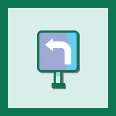 Poster - Stylized Turn Left Icon: Directional Guidance Graphic