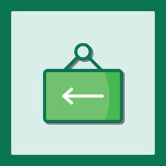 Poster - Hanging Sign Icon: Left Arrow Navigation Exit