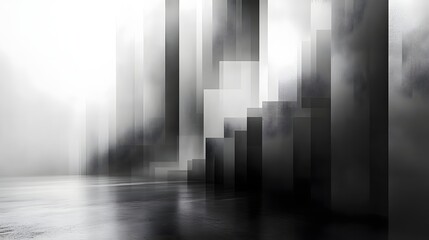 Aufkleber - dramatic silhouettes and reflections of a towering cityscape