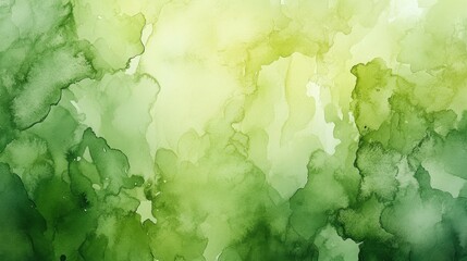 Poster - Beautiful Abstract Watercolor Background in Shades of Green with Soft Mossy Textures for Creative Projects and Designs