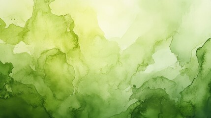 Poster - abstract green watercolor background with soft mossy hues in gentle flowing patterns for artistic pr