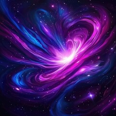 Poster - Galactic swirl action cosmic space digital artwork nebula environment vibrant colors mystical concept