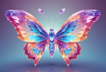 Wall Mural - Colorful butterfly with blue, red, and yellow wings