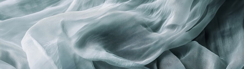 Poster - Draped Light Blue Sheer Fabric Texture