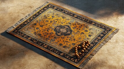Poster - Ornate Rug With Golden Eggs Arranged On It