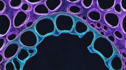 Poster - Abstract Purple And Blue Cellular Structure Image