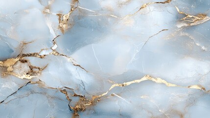 Poster - Abstract Blue Marble with Golden Veins Texture