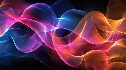Poster - Abstract Colorful Waves Flowing Dynamically Through Space