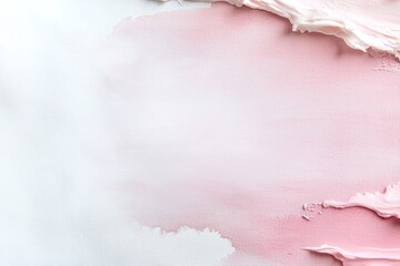 Poster - Delicate pink hues blend seamlessly into a clean white section, offering an artistic canvas perfect for text or design elements. The soft texture enhances creativity and elegance