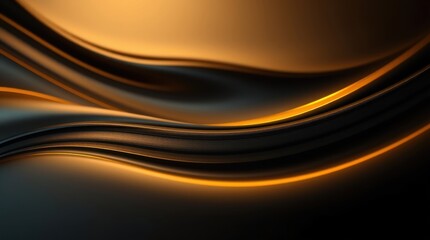 Leinwandbilder - Flowing waves of warm amber light dance through smooth textures in an abstract composition