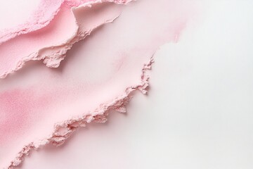 Poster - Delicate pink watercolor tones blend into a clean white section, creating a serene and artistic backdrop ideal for text and creative projects. The soft hues inspire calm and elegance