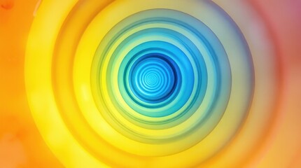 Aufkleber - Swirling hues of blue and yellow create a mesmerizing illusion of depth and tranquility in an abstract pattern