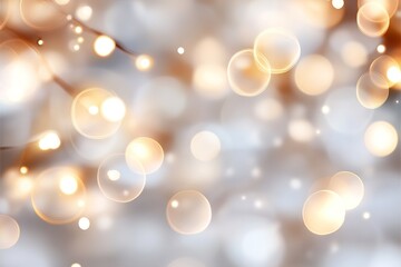 Poster - This abstract composition showcases a collection of blurred circles of light, with soft yellow hues creating a dreamy effect. The design offers ample space for text, inviting creativity