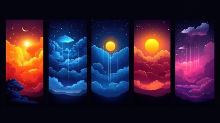 Wall Mural - celestial cloudscapes sunrise, night, sunset phone wallpapers