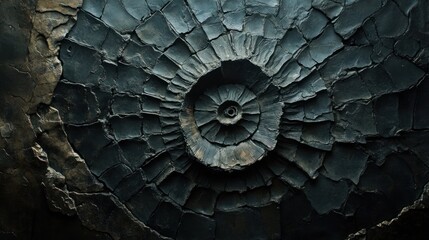 Poster - Dark Spiral Rock Formation Abstract Art