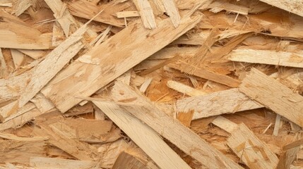 Poster - Wood shavings and wood pieces piled together