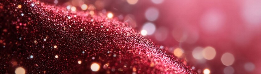 Poster - The captivating red gradient is beautifully accented with fine, glowing gold glitter particles concentrated at the edges, forming an elegant and smooth center, radiating glamour and charm