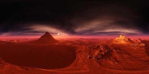 Wall Mural - mars, hdri, environment map , round panorama, spherical panorama, equidistant projection, 360 high r
