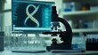 © ASA Creative - Research medical DNA lab science biotechnology scientist laboratory clinic medicine chemistry. Medical analysis DNA research equipment technology test microscope work health scientific computer gene
