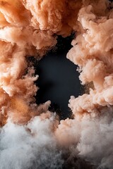 Poster - Red, orange, and golden smoke swirl together, resembling flames. This intense border encircles a central dark area, enhancing the drama and visual impact of the composition