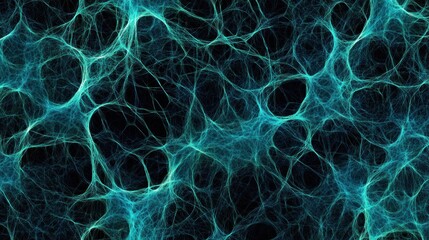 Poster - Abstract Teal Network Intertwined Lines Design
