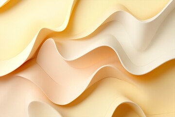 Poster - Modern abstract design showcases large, overlapping shapes in various yellows with subtle shadows. The composition provides ample space for adding text or graphics, enhancing versatility