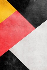 Poster - colorful overlapping shapes in red, yellow, and black form a striking modern background. the clear n