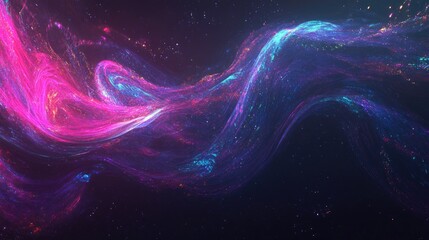 Poster - Abstract Cosmic Nebula Swirling Vibrant Colors