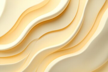 Wall Mural - Softly blended wave patterns in varying shades of yellow undulate gracefully, crafting depth and texture while offering a smooth central area perfect for text placement