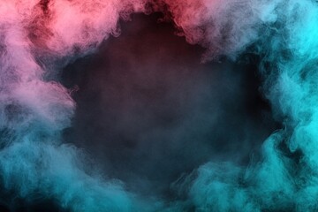 Poster - thick smoky textures in emerald green, sapphire blue, and ruby red form a striking frame, contrastin