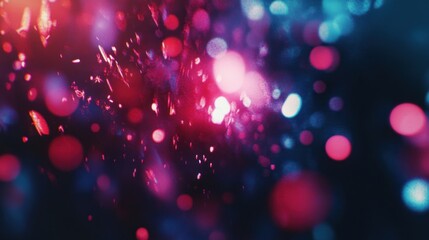 Poster - Abstract Pink Blue Light Bokeh Background Image